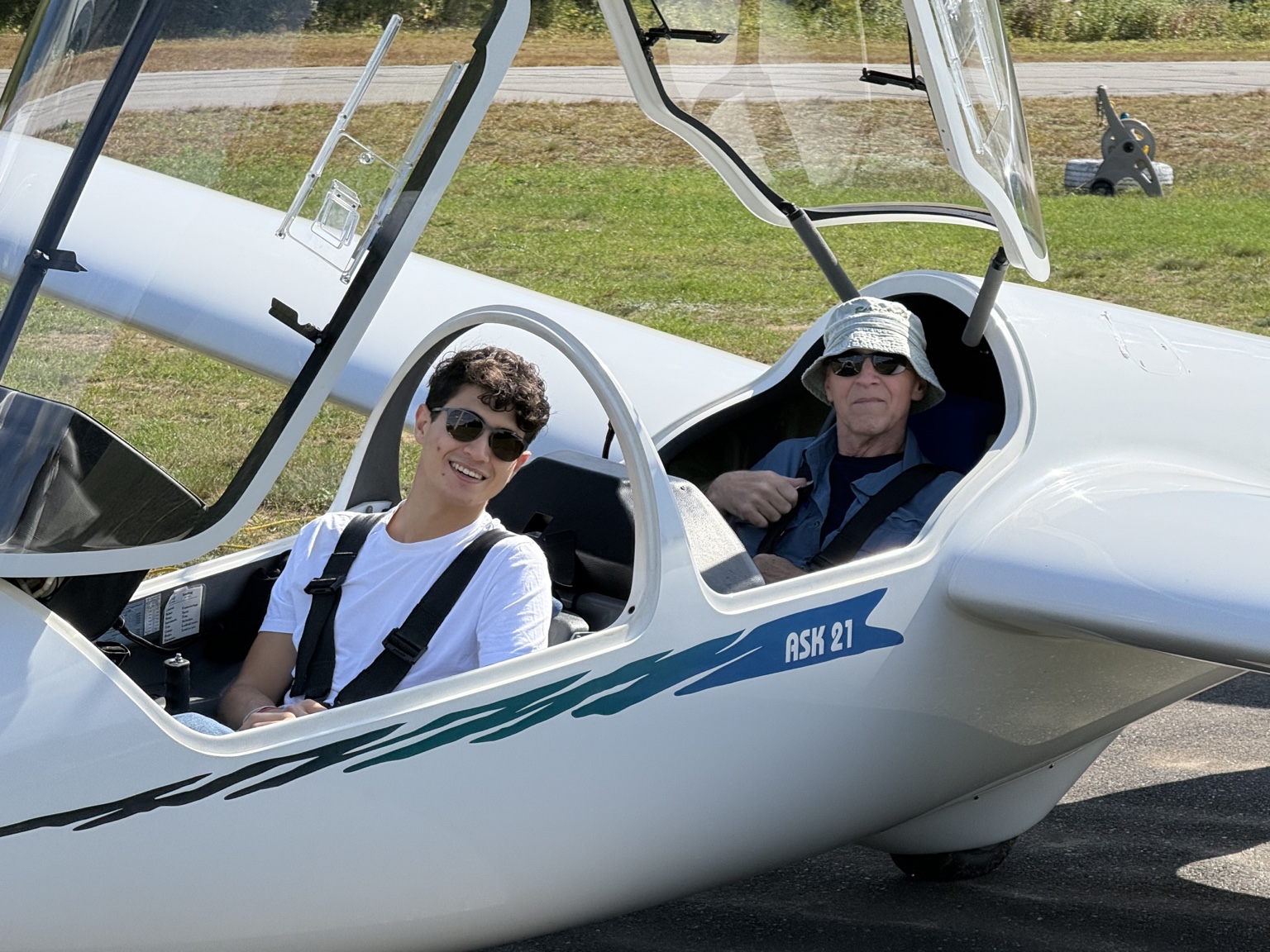 Thomas Joubran and WPI professor gliding