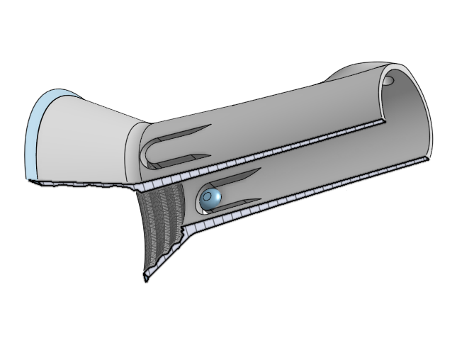 CAD model of the compliant gripping mechanism